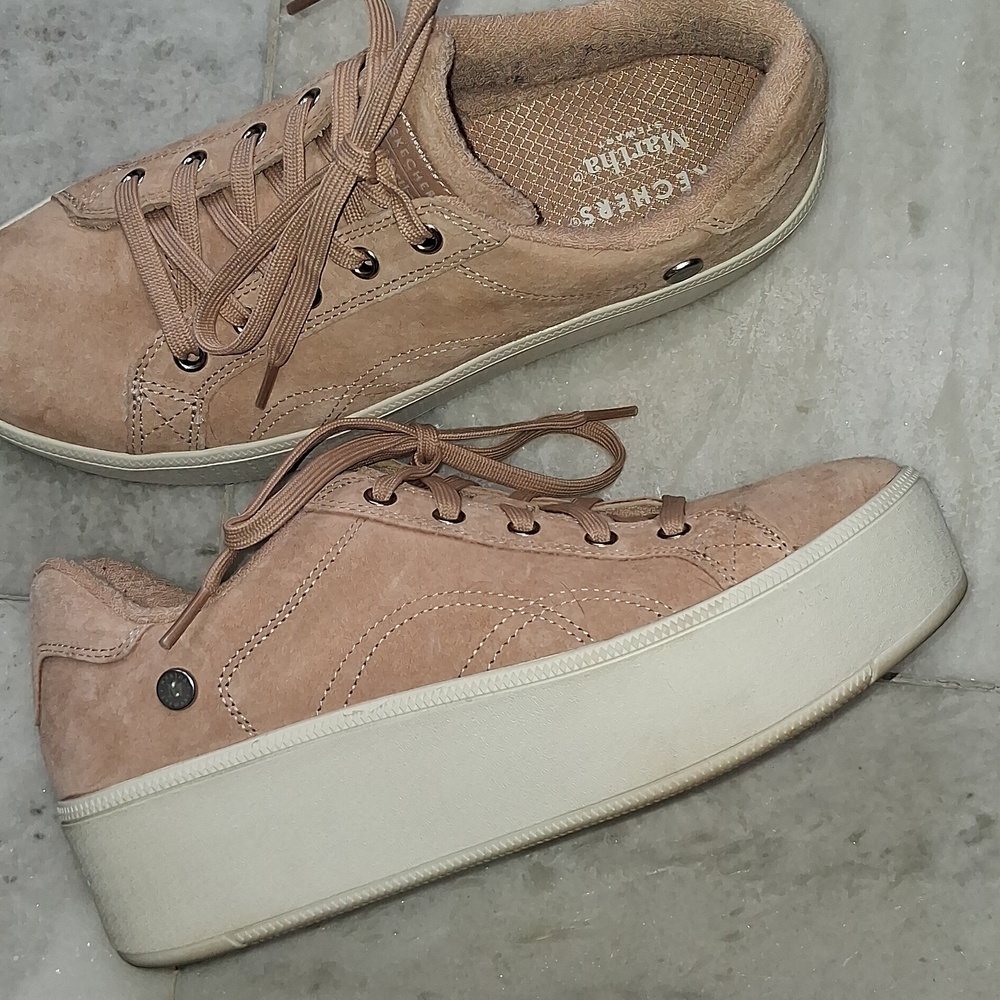 Martha STEWART SKECHERS PLATForm Suede Sneakers in ROSE PINK SIZE 9